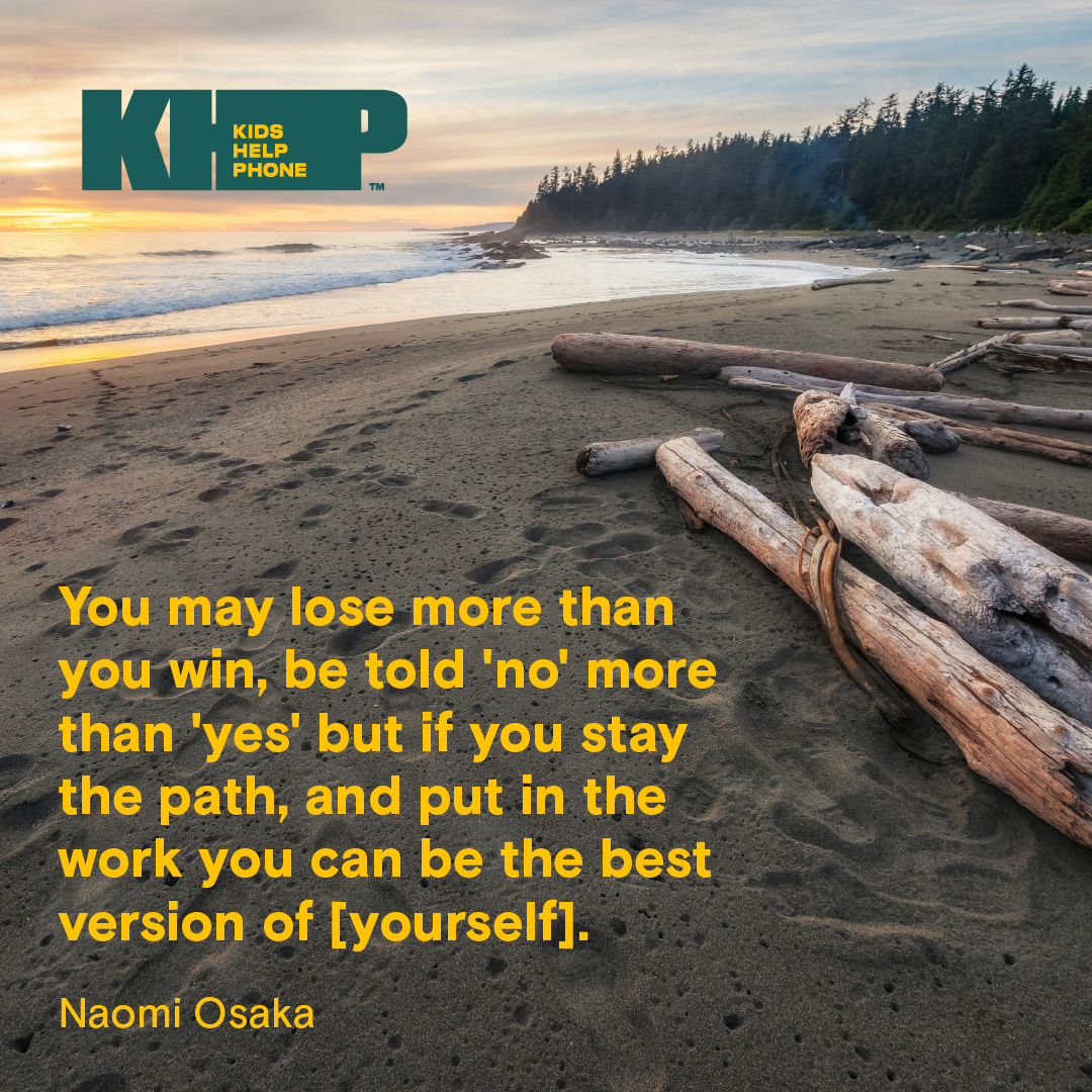 Quote by Naomi Osaka that says "You may lose more than you win, be told 'no' more than 'yes' but if you stay the path, and put in the work you can be the best version of [yourself]."