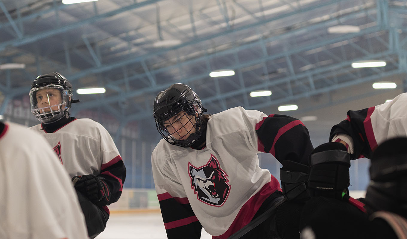 A still of a young person playing hockey from the Athletes for Feel Out Loud video by Kids Help Phone featuring Andre De Grasse