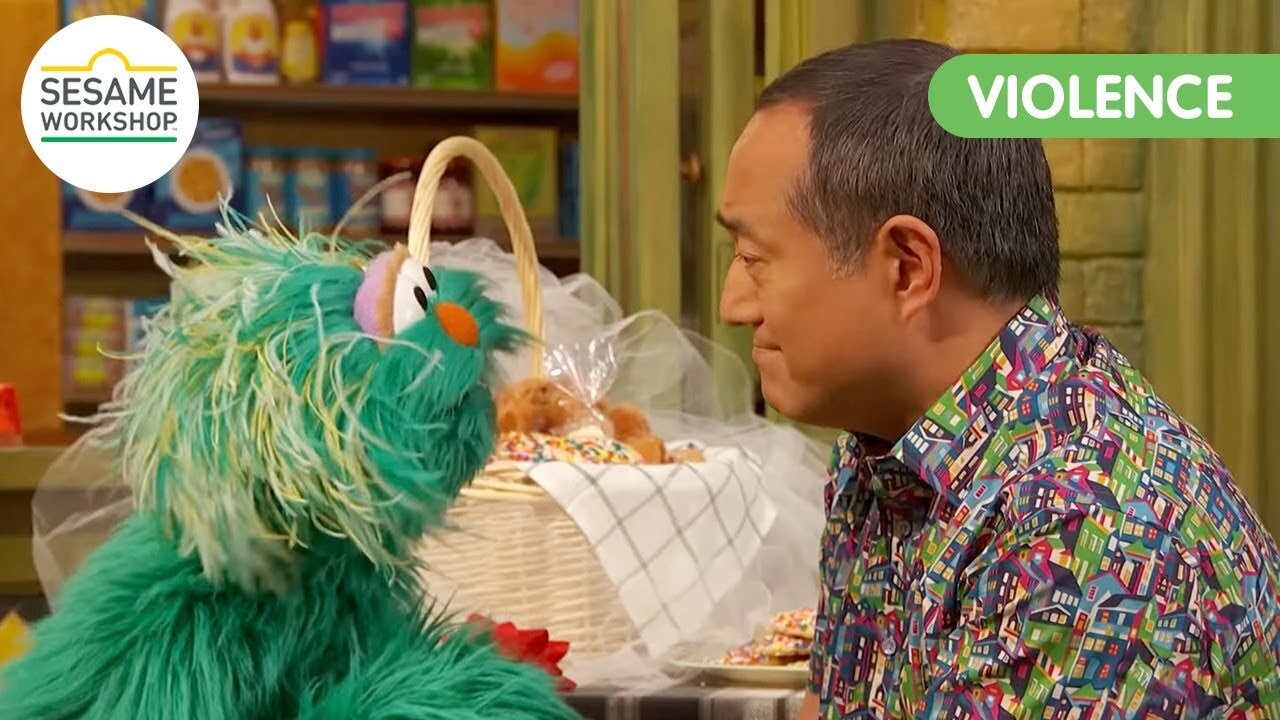 Alan and Rosita from Sesame Street talking about community violence